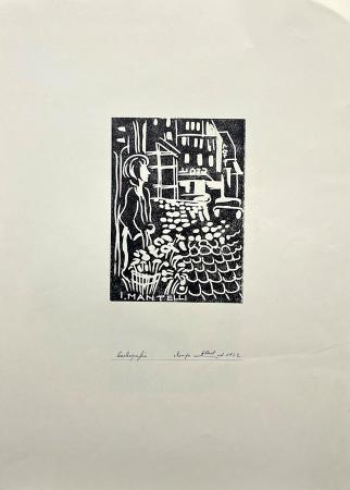 Quadro di  Mantelli  Figura - litografia carta 